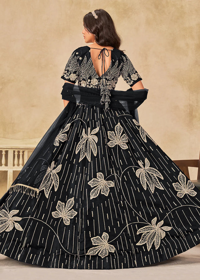 Black Embroidered Lehenga Choli
