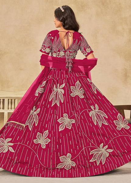 Pink Embroidered Lehenga Choli