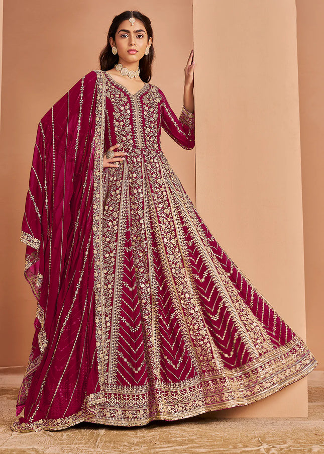 Pink Embroidered Anarkali