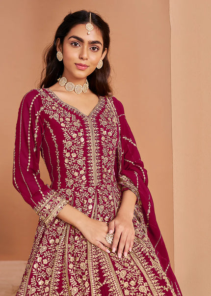 Pink Embroidered Anarkali