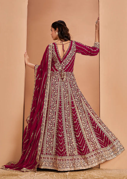 Pink Embroidered Anarkali