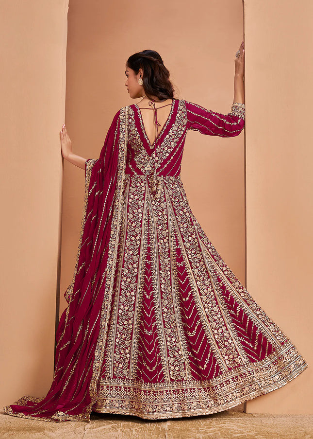 Pink Embroidered Anarkali