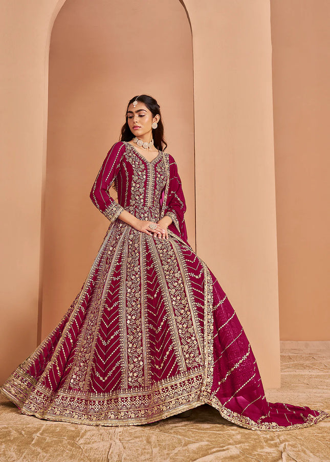 Pink Embroidered Anarkali