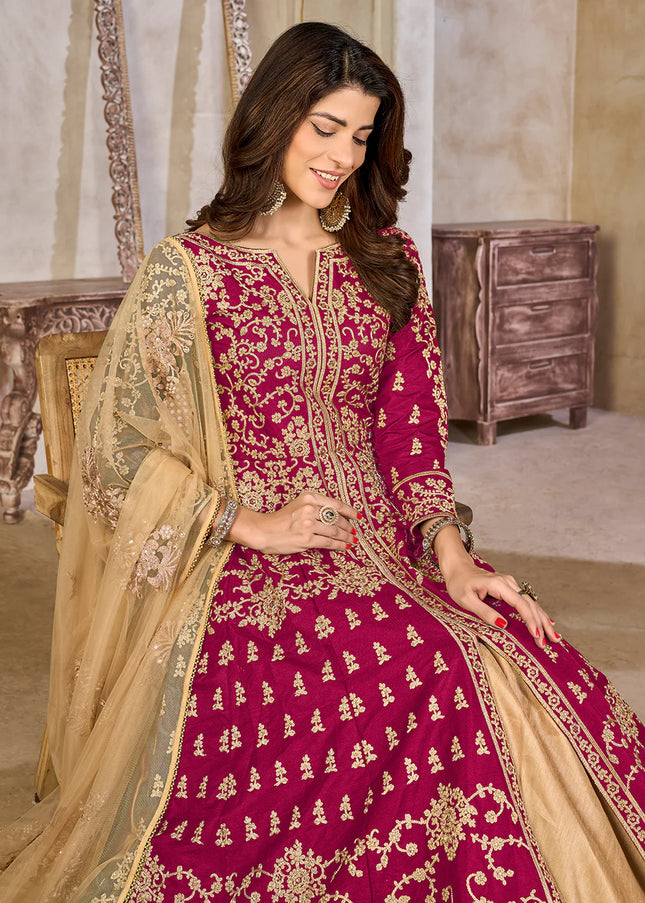Pink Embroidered Lehenga Anarkali