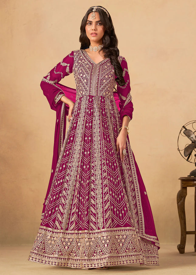 Pink Embroidered Anarkali