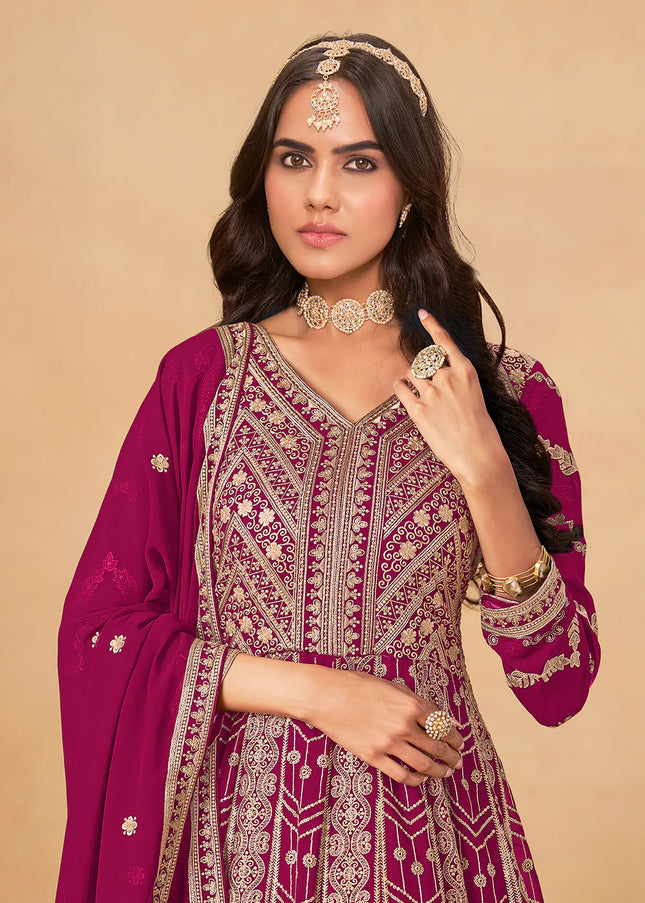 Pink Embroidered Anarkali