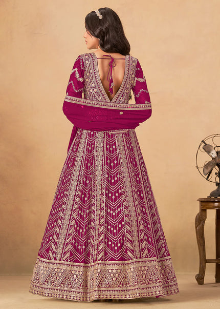 Pink Embroidered Anarkali