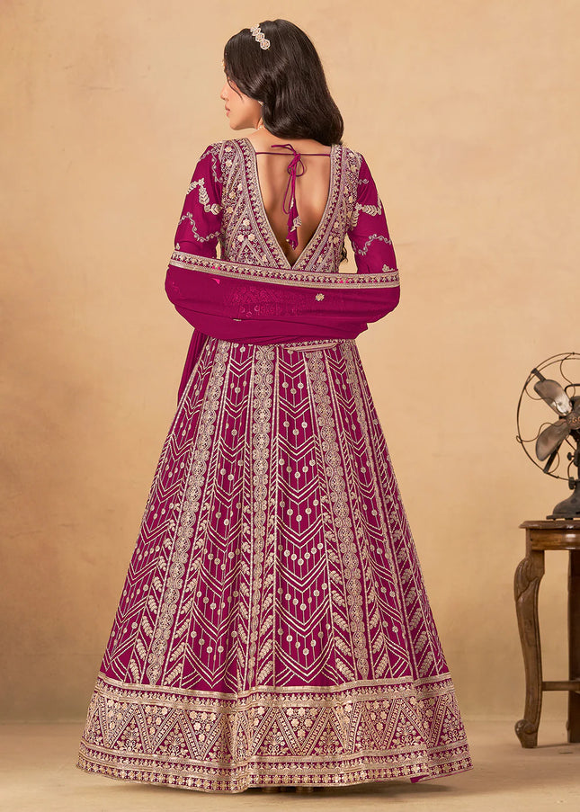 Pink Embroidered Anarkali