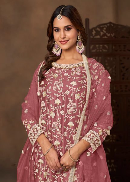 Net Embroidered Gharara Suit
