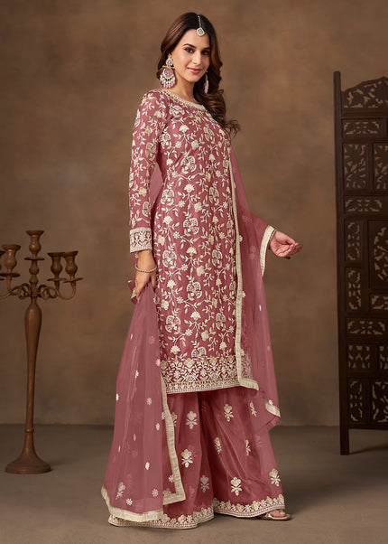 Net Embroidered Gharara Suit