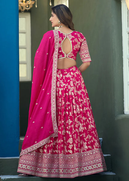 Pink Embroidered Lehenga Choli