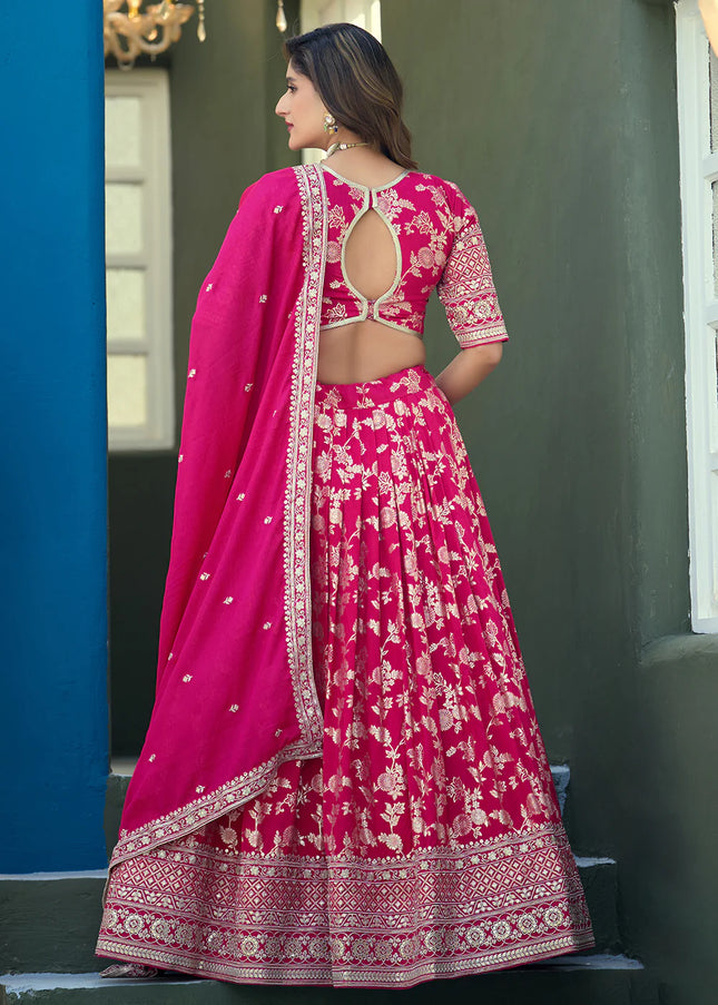 Pink Embroidered Lehenga Choli
