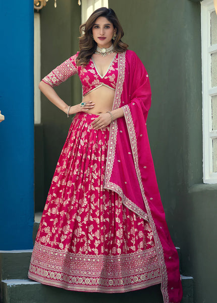 Pink Embroidered Lehenga Choli