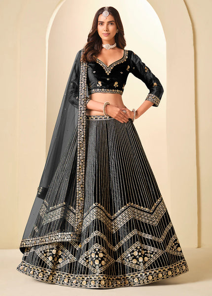 Golden Embroidered Lehenga Choli