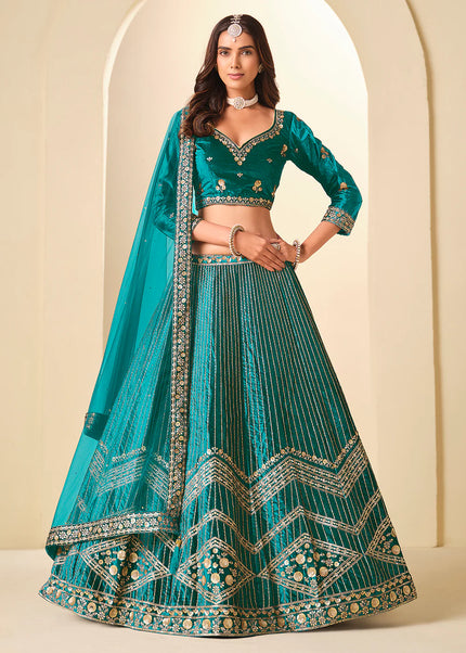 Golden Embroidered Lehenga Choli
