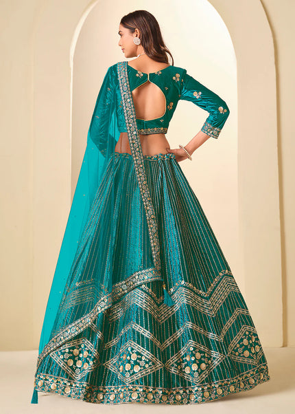 Golden Embroidered Lehenga Choli