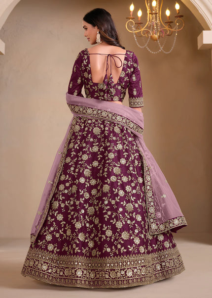 Maroon Embroidered Lehenga Choli