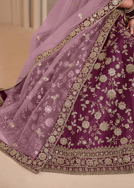 Maroon Embroidered Lehenga Choli