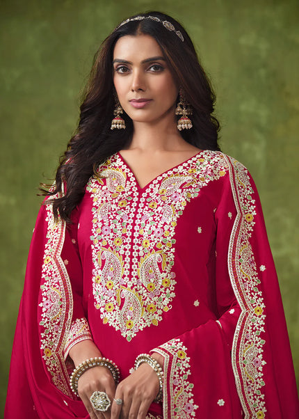 Pink Embroidered Punjabi Suit