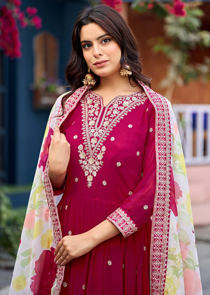 Georgette Printed and Embroidered Anarkali Series