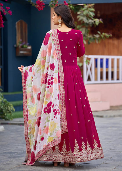 Georgette Printed and Embroidered Anarkali Series