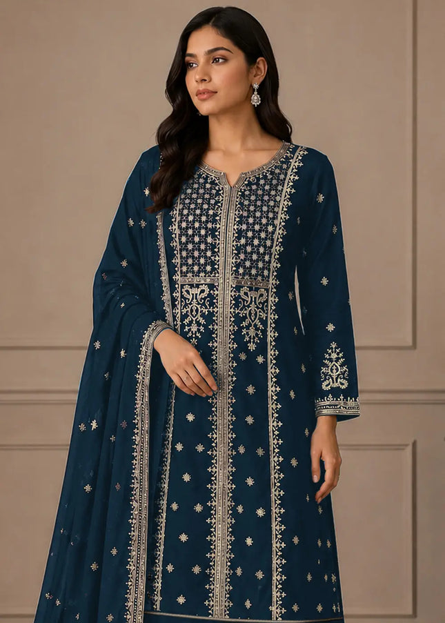 Georgette Embroidered Sharara Suit Series