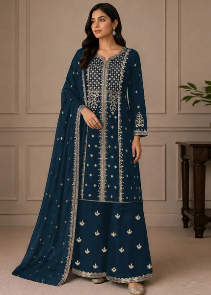 Georgette Embroidered Sharara Suit Series