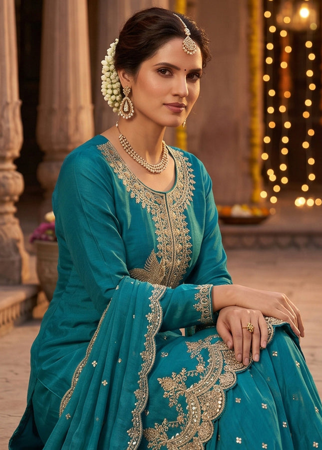 Silk Embroidered Gharara Suit Series