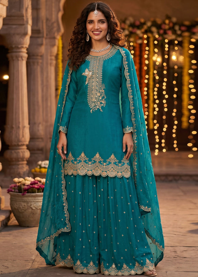 Silk Embroidered Gharara Suit Series