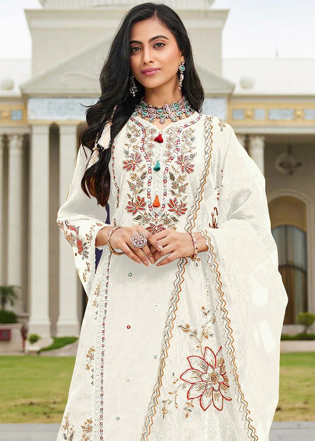 Sequins Embroidered Pant Style Suit