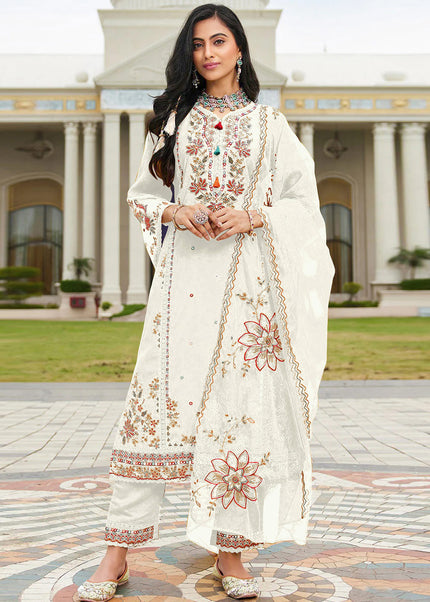 Sequins Embroidered Pant Style Suit