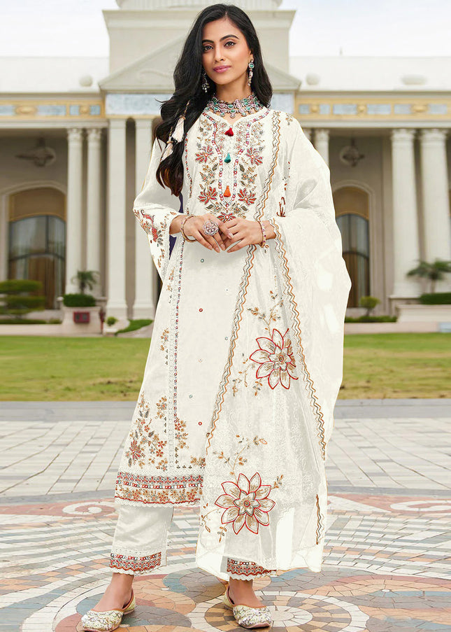 Sequins Embroidered Pant Style Suit