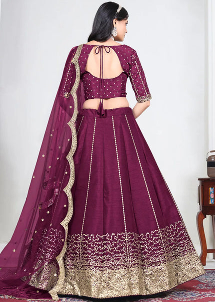 Purple Embroidered Lehenga Choli