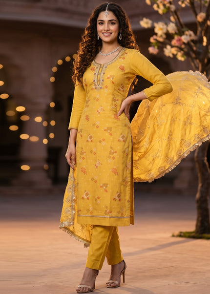 Cotton Printed and Embroidered Pant Style Suit Series
