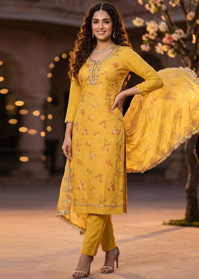 Cotton Printed and Embroidered Pant Style Suit Series