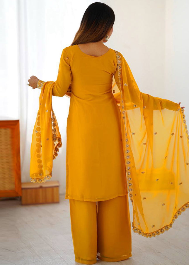 Sequins Embroidered Pant Style Suit