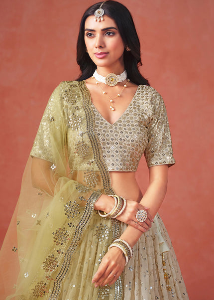 Yellow Embroidered Lehenga Choli