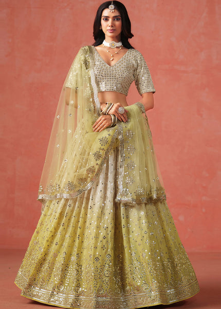 Yellow Embroidered Lehenga Choli