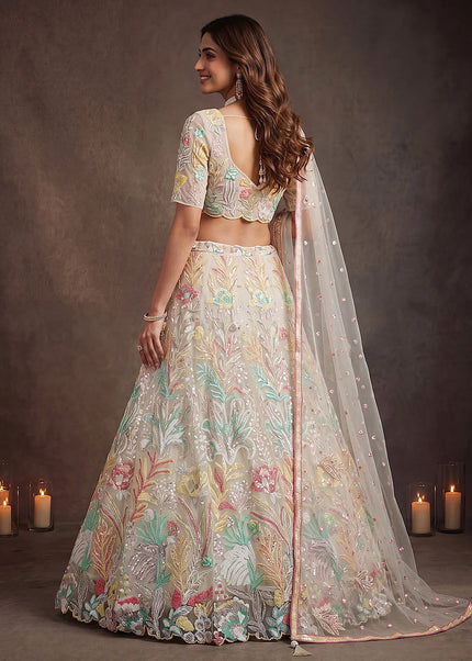 Offwhite Embroidered Lehenga Choli