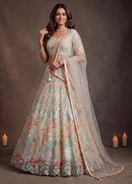 Offwhite Embroidered Lehenga Choli