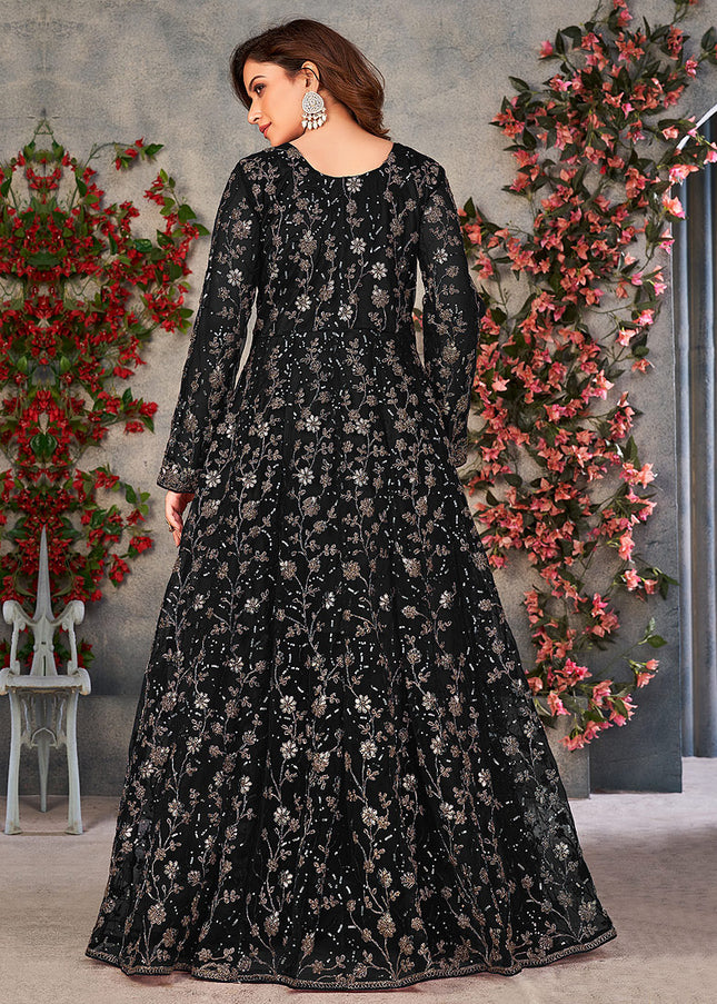 Black and Gold Embroidered Anarkali