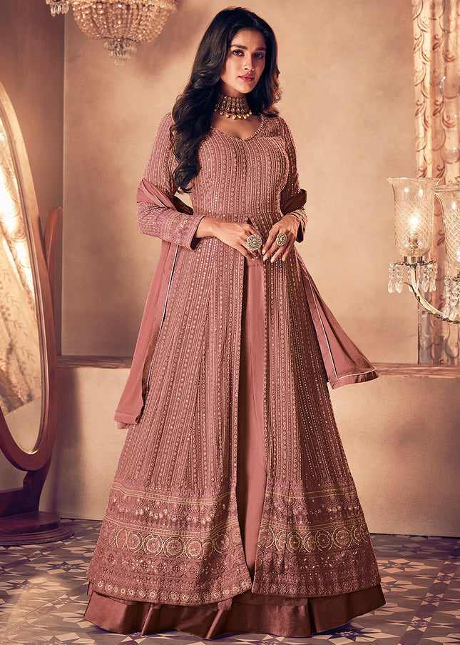 Pink Heavy Embroidered Lehenga Anarkali