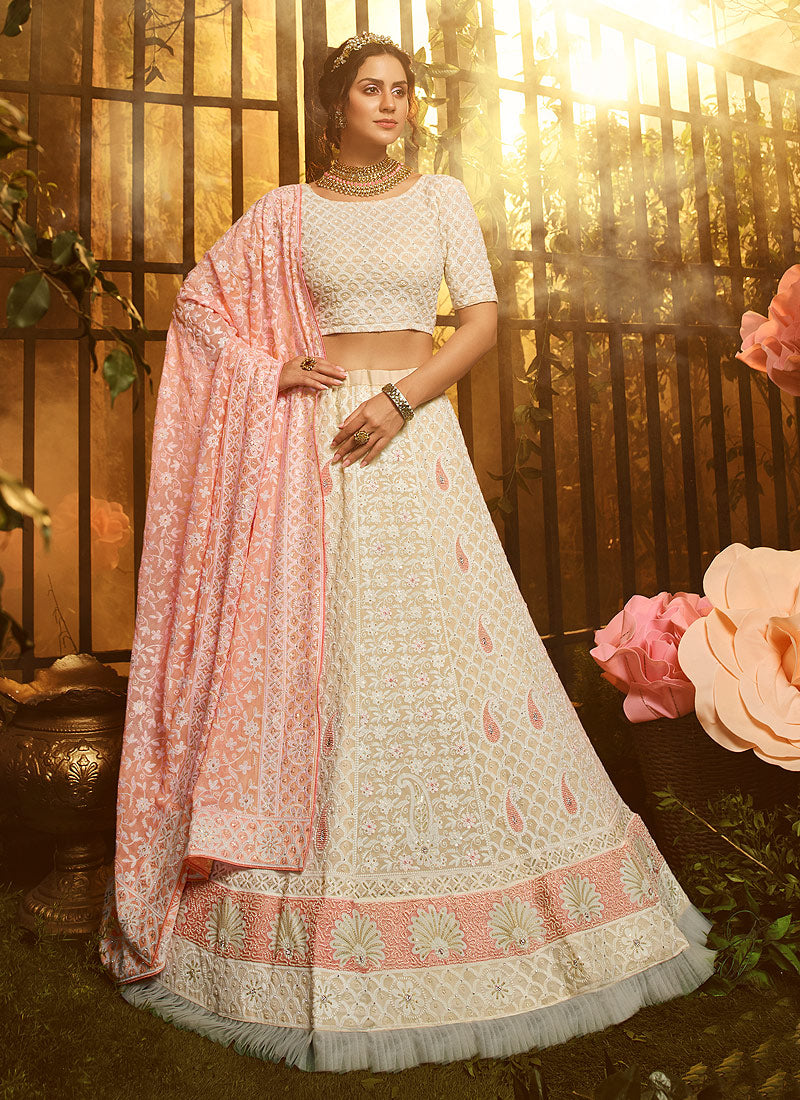 Buy Buy Net Pink Designer Lehenga Choli at Amazon.in
