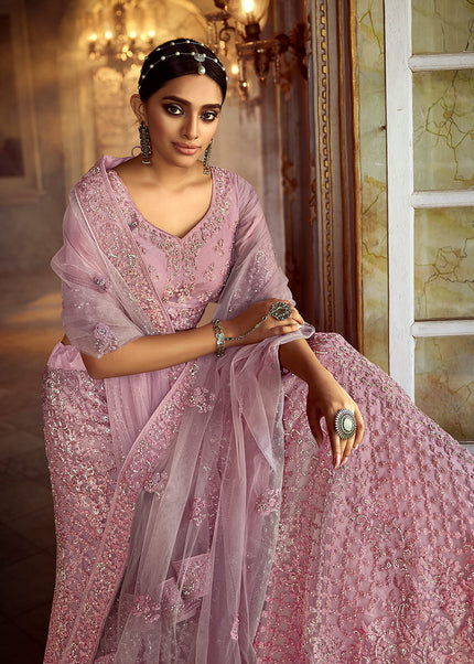 Pink Heavy Embroidered Lehenga