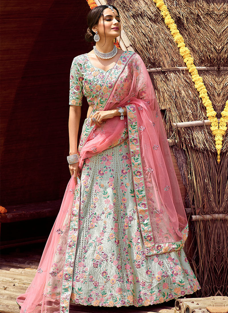 Green Pink Lehenga Choli Indian Designer Wedding Lehenga Choli Indian  Ghaghara Choli Ready to Wear Indian Traditional Bridal Dress, RR-222 - Etsy