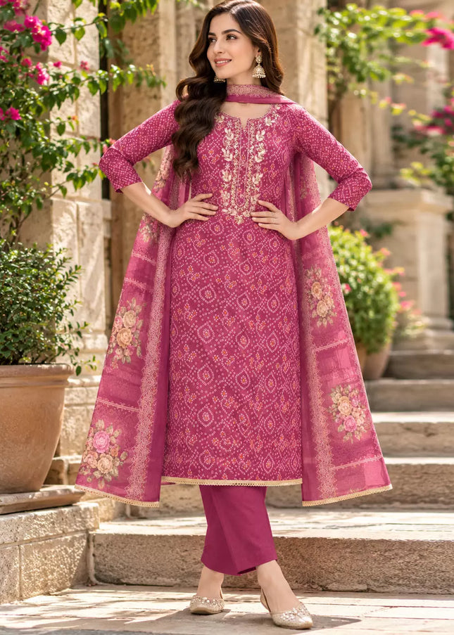 Cotton Printed and Embroidered Pant Style Suit Series