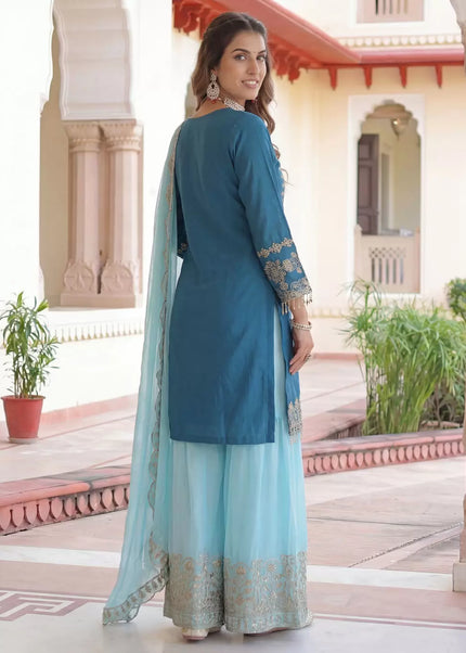 Chinnon Silk Embroidered Palazzo Suit Series