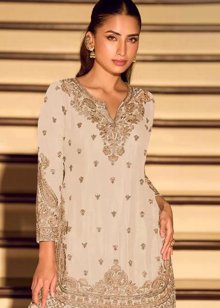 Chinnon Embroidered Sharara Suit Series