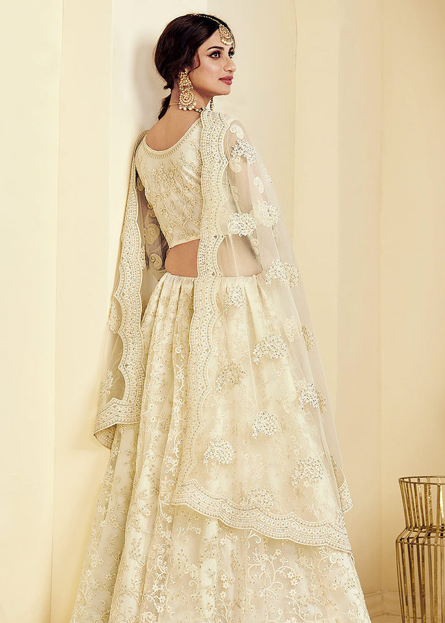 Offwhite Heavy Embroidered Lehenga