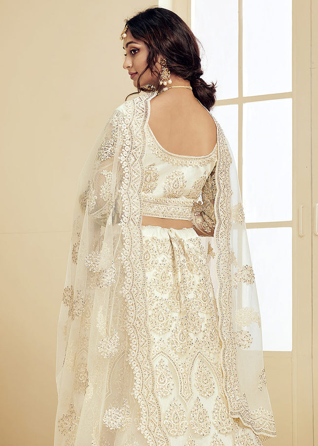 Offwhite Heavy Embroidered Lehenga